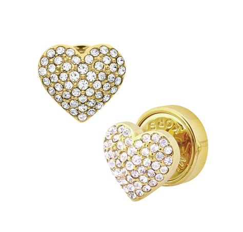 michael kors earrings hearts|michael kors pave stud earrings.